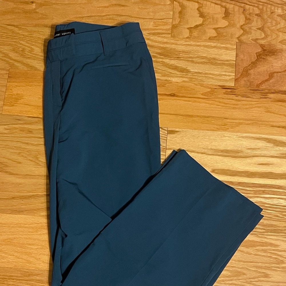 Size 10 Larry Levine teal bootcut dress pants